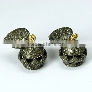 Royal Design !! Jhumki Diamond 925 Sterling Silver Earring, Indian Fashion Jewelry, 925 Silver Jewelry thumbnail-2