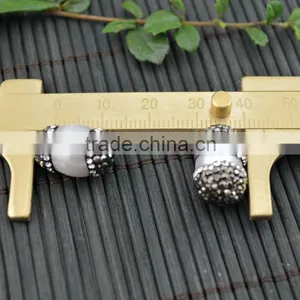 LFD-006B New Druzy Pearl Pave Rhinestone Connectors Spacer Beads Jewelry Finding thumbnail-4