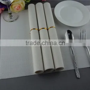 Wholesale Price 75g PVC Woven Mesh Placemat White Pure Color 1*2 Series 45*30cm thumbnail-6