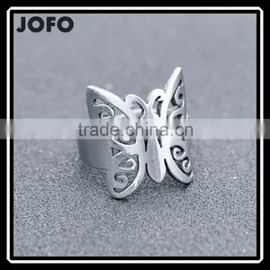 JOFO Brand Butterfly Thumb Ring Stainless Steel Silver Size 6-10 thumbnail-1