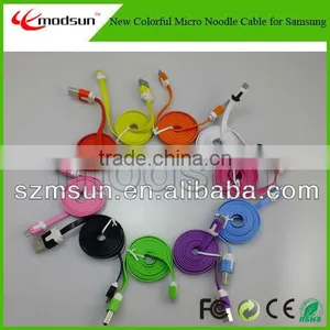 High Quality,flat Noodle Micro Usb Cable.noodle Colorful Micro Usb Cable for Samsung for Mobile Phone(MDC1030) thumbnail-1