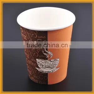 Custom Logo Printed Disposable Single Wall Coffee Paper Cups With Lids thumbnail-6