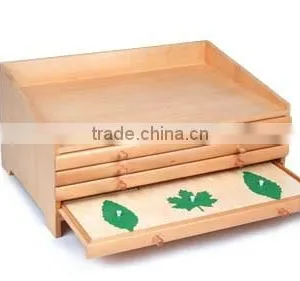 Montessori Materials Botany Leaf Cabinet With Insets/Montessori Educational Toys/Montessori Preschool Teaching Materials thumbnail-3