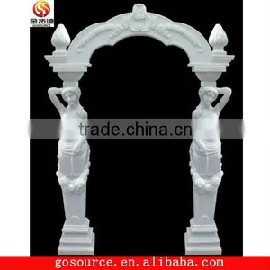 Arch Marble Fireplace Mantel thumbnail-1