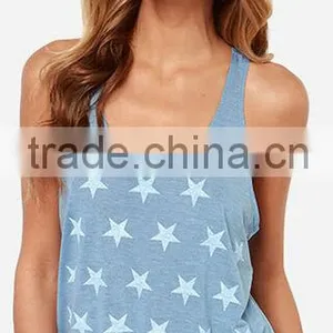 Europe Design New Spot Sleeveless Backless Lady Cotton t Shirt thumbnail-1