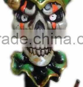 Figurine Shaped Hand Crafted Smoking Pipes - Clown Skull thumbnail-1