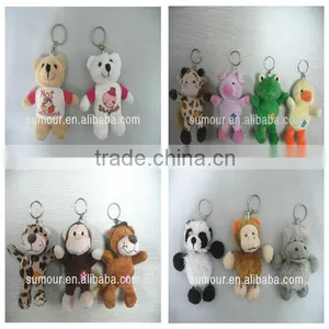 Assorted Stuffed Animals Plush Keychain, Plush Animal Keychain For Promotion thumbnail-1