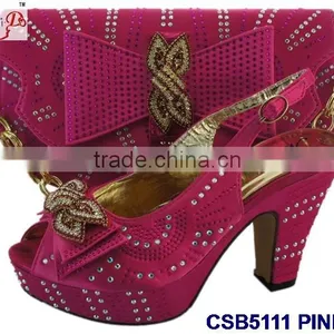 CSB5111 Newest Design 2016 Woman Hot Selling Shoes With Matching Bags Crystal Cluth Factory Price Shoes Whole Sale Price thumbnail-4