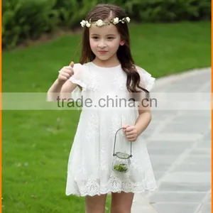 The 2016 Summer Children's Clothing Factory Direct Number of Customized Short Sleeved Dress 63L84 Lace Dress thumbnail-1