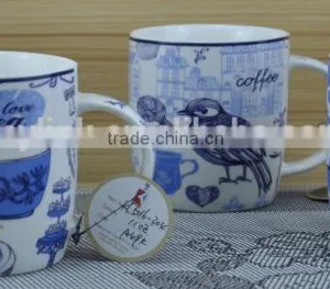 11OZ Rustic Cock Design Full Decal Print Tea Cups, Shiny Surface Porcelain Mug, KL5016-A412 thumbnail-6