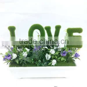 Wholesale Artificial Moss Letter /topiary Foam Letter for Table Decoration thumbnail-1
