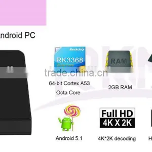 RKM MK68 Android 5.1 Smart Tv Box Rockchip RK3368 Octa Core 2.4GHz/5.8GHz Wifi ac KODI XBMC thumbnail-2