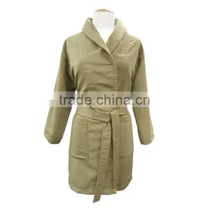 Microfiber Suede Sport Bathrobe With Hood thumbnail-1