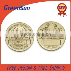 Lasest Design Custom Production Gold Plating Copper Coin thumbnail-1