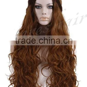 30inch Charming Women's Ombre Brown Long Curly Lace Front Wig Synthetic Hair thumbnail-1