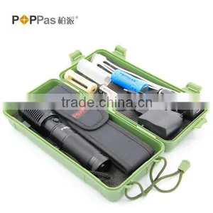 POPPAS 6618 High Power XML T6 Led Aluminium USB 5 Pin Rechargeable Zoomable LED Flashlight Torch Set thumbnail-6