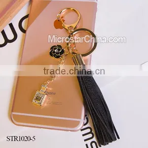 Wholesale 2016 IN STOCK Fashion Leather Grey Tassel Keychain for Multiple Keys thumbnail-4