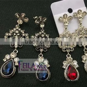RetroStyle Drop Jewelry Earrings Hypoallergenic Red or Blue Earrings thumbnail-2
