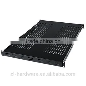 1U Adjustable Mounting Depth Vented Rack Mount Shelf 175lbs 80kg Fixed Server Rack Shelf thumbnail-4