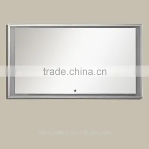 Aluminium Frame Bathroom Wall Hung Shaving Mirror thumbnail-1