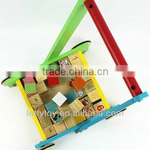 Multi Colour Wooden Baby Walker With Blocks thumbnail-2