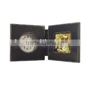 Leather Alarm Clock With Photo Frame thumbnail-1