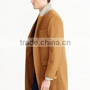 Most Handsome Slim Fit Custom Made Three Button Long Wool Coat for Men thumbnail-3