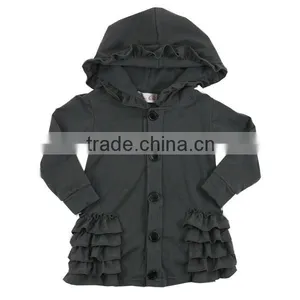 Wholesale 2016 Baby Knitted Designs for Kids Cotton Knit Hooded Cardigan With Buttom thumbnail-4