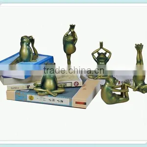 Resin Frog Statue Funny Yoga Frog Figurine for Home Decoration thumbnail-2