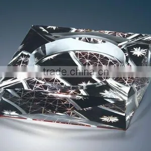 Special Crystal Ashtray,crystal Smoking Set With Engraved Logo Color for Bar Decorations (R-1021 thumbnail-1