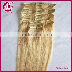 High Quality Wholesale 100% Unrprocessed Virgin Hair Straight Clip In Hair Extensions thumbnail-5