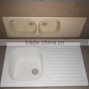 Easy Cleaning Large Acylic Solid Surface Sink for Hotel&restaurant,,artificial Stone Double Kitchen Sink ,resin Stone Sink thumbnail-1