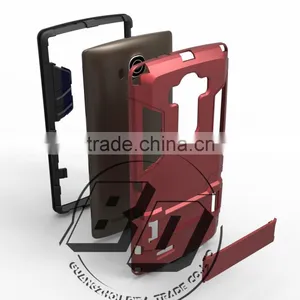 Popular Armor Rugged Kickstand Shockproof Steel Small Kickstand Case TPU+PC 2 in 1 Case For LG G4 Hard Case Lowest Price thumbnail-5