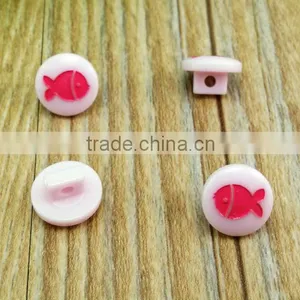 18L Resin Laser Engraved Fish Pattern Button With Shank thumbnail-1