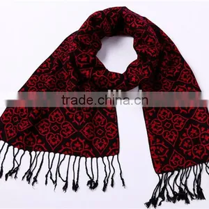 100% Viscose Jaquard Cotton and Viscose Scarves Scarf D800-41 thumbnail-2