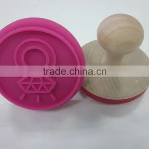 New Design Food Grade Silicone Cookie Stamp With Wooden Handle, Valentine's Gift thumbnail-5