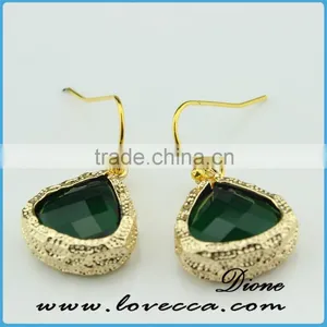 Gold Plating Jewlery Fashion Women Gemstone Earring Stud Cheap Crystal Gifts thumbnail-3