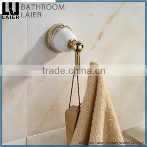 Direct Marketing Printing Lines Factory Zinc Alloy Gold Finishing Bathroom Accessories Wall Mounted Robe Hook thumbnail-1