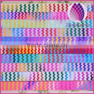 15mm Wide Neon Color Wave Pattern Elastic Ribbon thumbnail-1