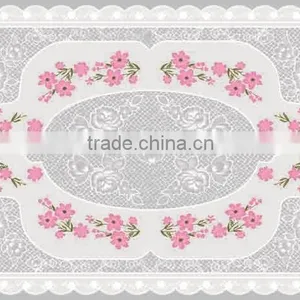 2015 Newest Transparent Printed All-in-one Floral Plastic Tablecloth Piece/roll thumbnail-1