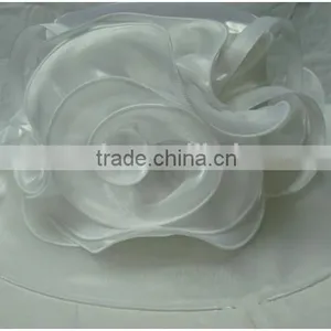 Woman White Satin Church Hats thumbnail-1
