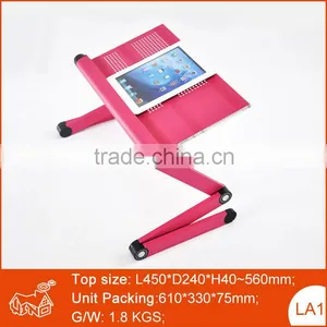 Rose Pink Color Adjustable Aluminum Laptop Table thumbnail-1