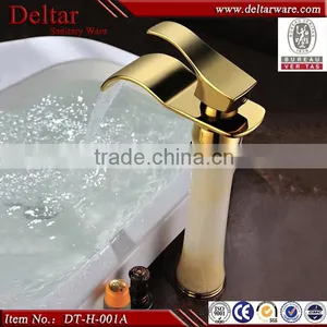 Bathroom Luxury Waterfall Mixer, Big Water Mouth Jade Tap for Cabinet, Tap for Basin thumbnail-2