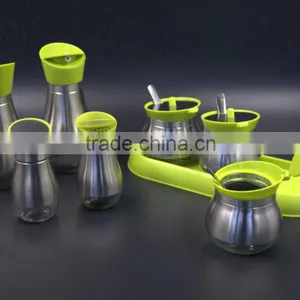 Glass Spice Jar Set on Plastic Base thumbnail-3