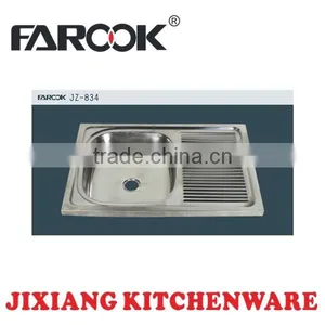 70x50cm Single Bowl Single Tray Stainless Steel Kitchen Sink thumbnail-1