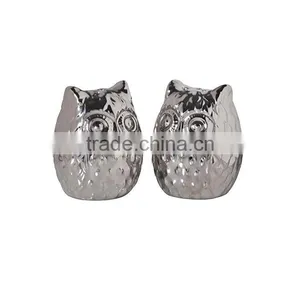 Metallic Owl Salt Pepper Shakers (Silver) thumbnail-1
