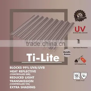Taiwan Made Opaque Plastic Polycarbonate Corrugated Sheet (Ti-Lite Metallic Bronze ROMA) thumbnail-1