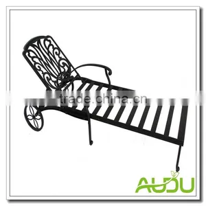 Audu Garden Outdoor Patio Cast Aluminium Chaise Sun Lounger thumbnail-1