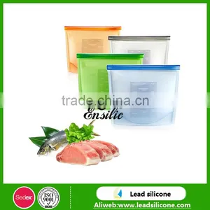 Food Grade Fresh Vegetable Silicone Seal Food Bags,Silicone Food Storage Bag thumbnail-1