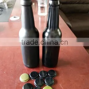 Haonai 330ml Matt Black Beer Bottle,painted Glass Beer Bottle. thumbnail-5